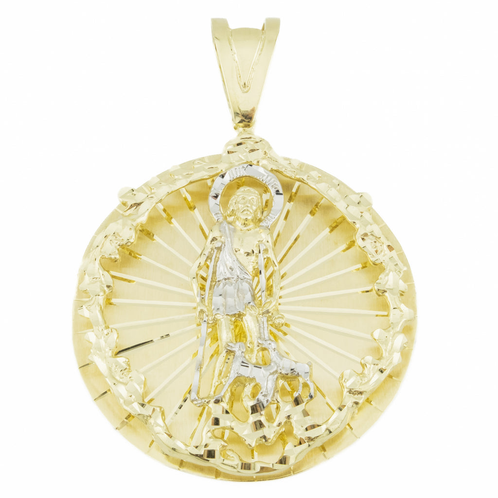 Gold Saint Lazaro Pendant in 10K Yellow Gold - 52 grams