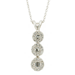 0.50ctw Diamond Accented Dangle Pendant in 18K White Gold - Chain Not Included