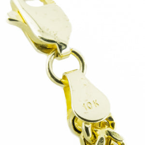 3mm Wide Franco Link 7" Bracelet in 10K Yellow Gold - 3.8 grams