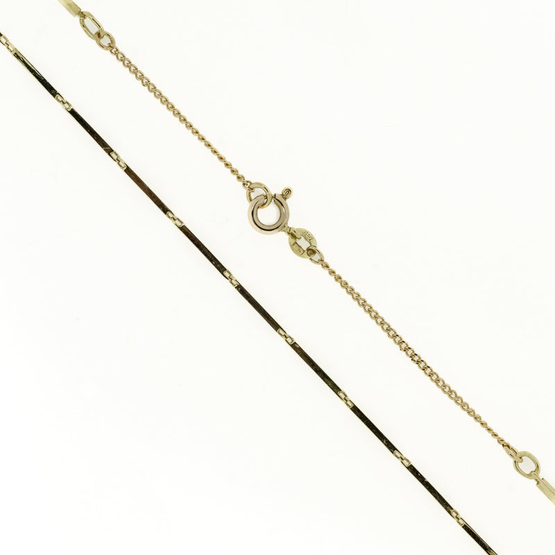18" Bar Link Chain in 14K Yellow Gold 7.3G