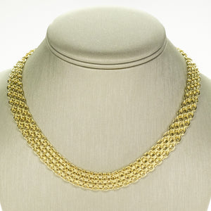 11.8mm Wide Cable Mesh 16" Necklace in 14K Yellow Gold