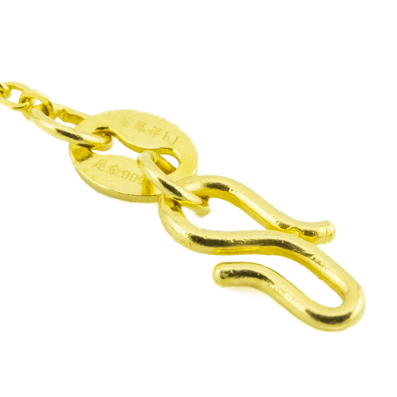 7.5" Long Clover Link Bracelet in 24K Yellow Gold