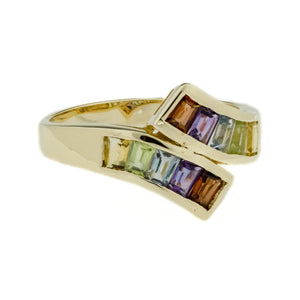 Multi Gemstone Ring in 14K Yellow Gold - Size 6