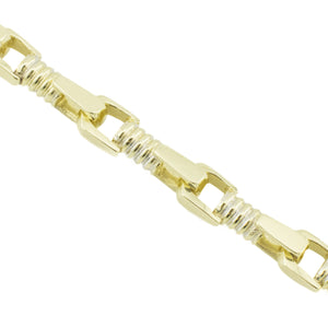 7mm Wide Fashion Gold Chain 8.5" Bracelet in 14K Yellow Gold - 35.4 grams