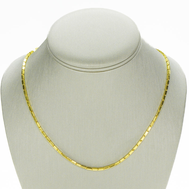 2mm Wide Baht 18" Chain in 24K Yellow Gold