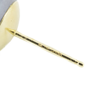12mm Black Pearl Solitaire Earrings in 14K Yellow Gold - 6.1 Grams