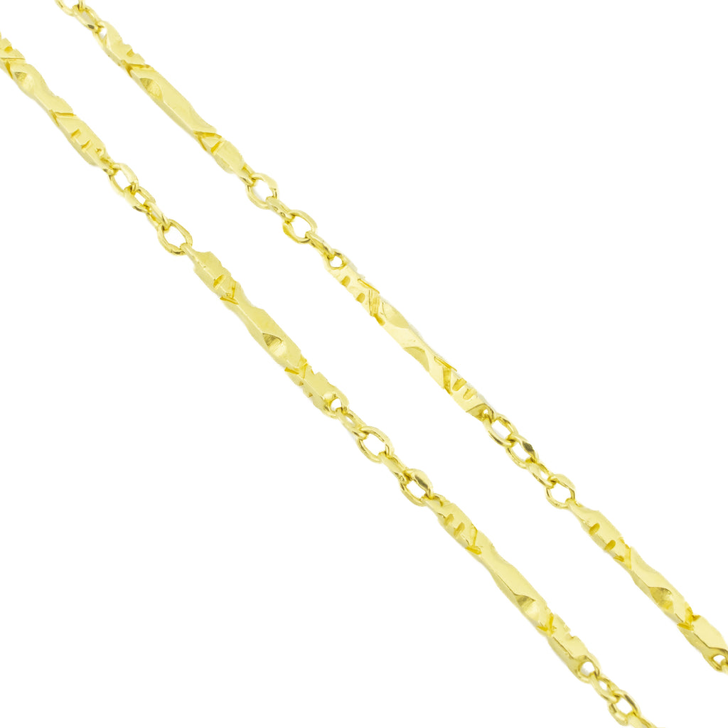 1mm Wide Fancy 17" Chain Necklace in 22K Yellow Gold - 6.2 Grams