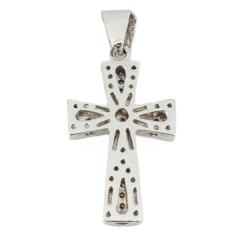 0.66ctw Diamond Accented Cross Pendant in 14K White Gold - 17.7 Grans