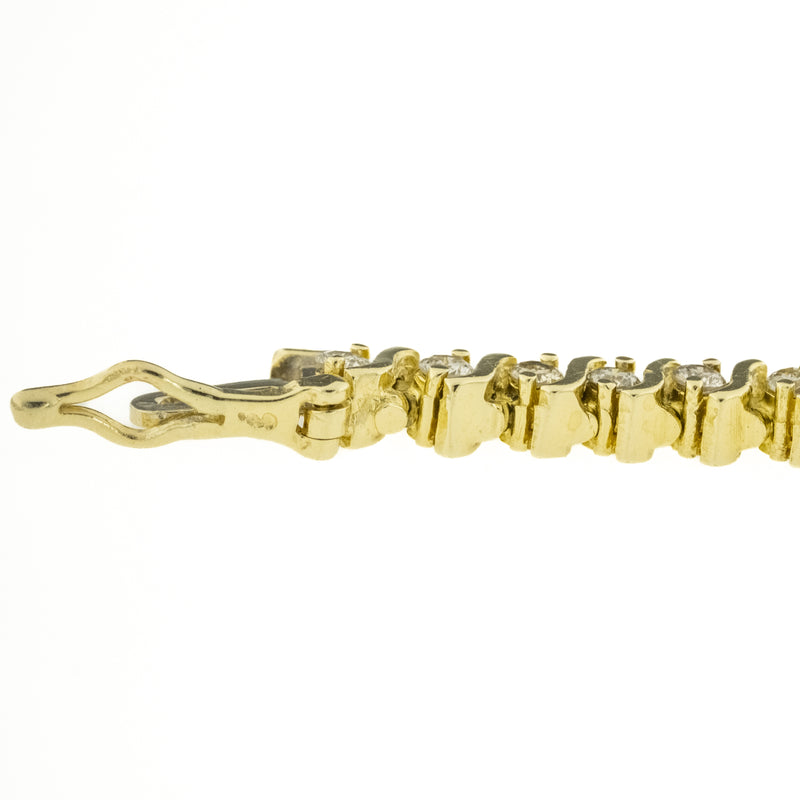 2.00ctw Diamond Accented S Link 7.25" Tennis Bracelet in 14K Yellow Gold