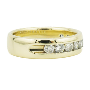 0.75ctw Round Diamond Men's Wedding Band Ring in 14K Yellow Gold