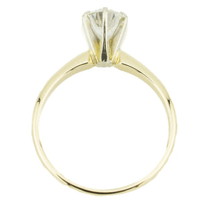 0.89ct Round Brilliant Diamond Solitaire Engagement Ring in 14K Yellow Gold - Size 7