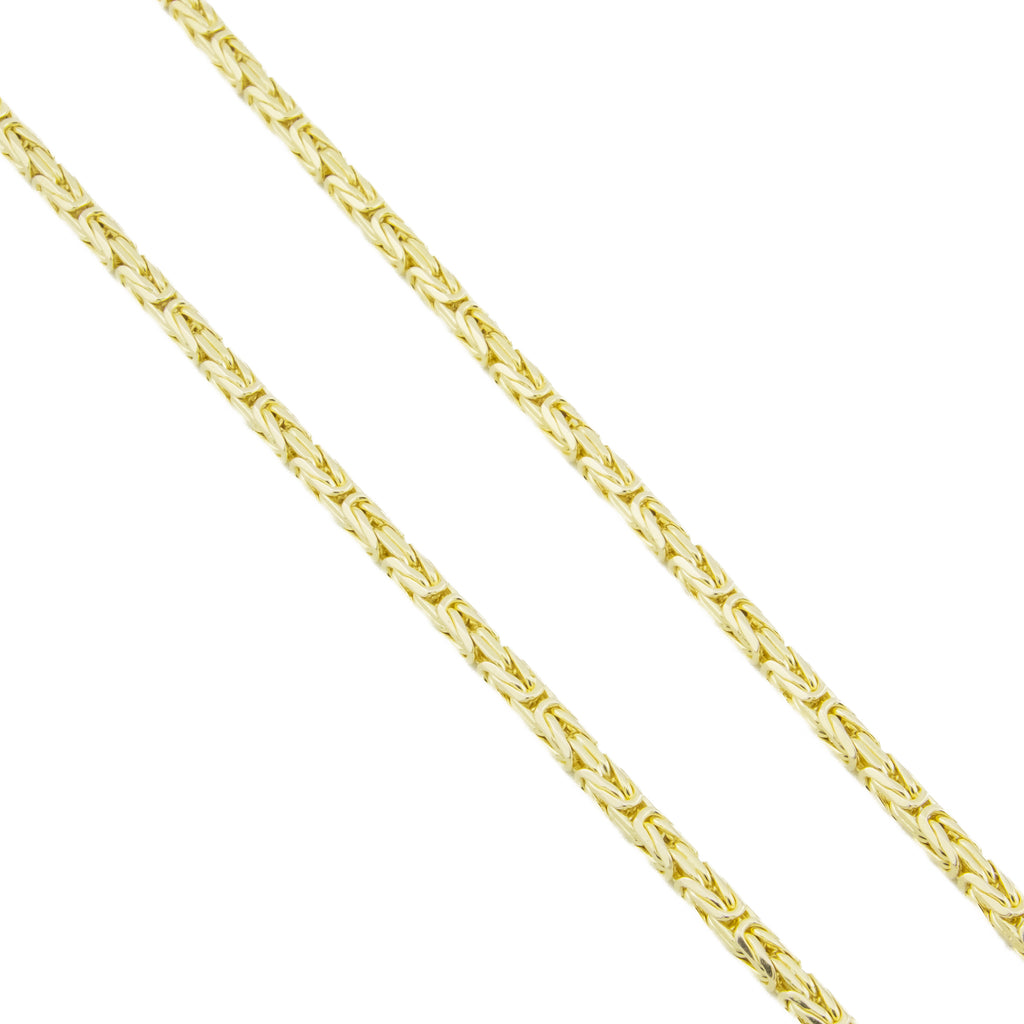 64mm Wide Byzantine 25" Chain in 14K Yellow Gold - 74.9 Grams