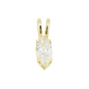 0.33ctw Marquise Diamond Solitaire Pendant in 14K Yellow Gold - Chain Not Included