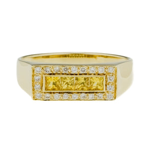 0.45ctw Yellow Sapphire and Diamond Accents Ring in 18K Yellow Gold - Size 8