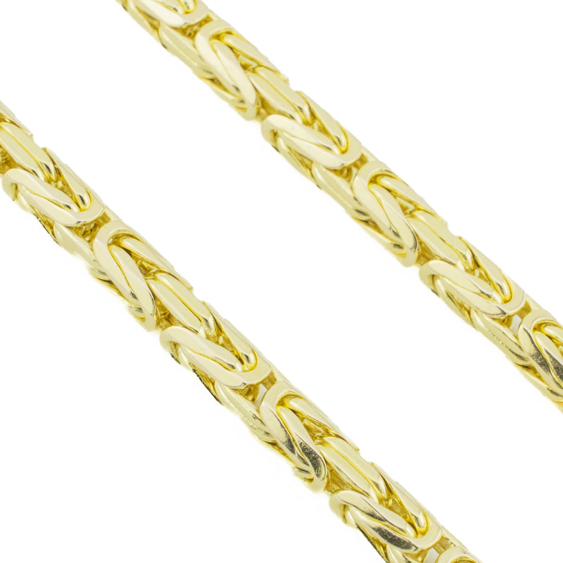 64mm Wide Byzantine 25" Chain in 14K Yellow Gold - 74.9 Grams