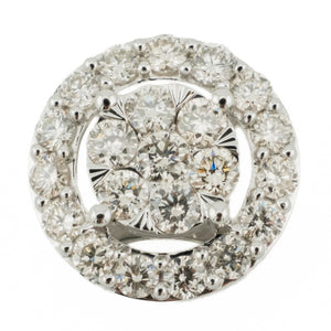 1.00ctw Diamond Closter Pendant on 18" Box Chain in 14K White Gold - 3 Grams