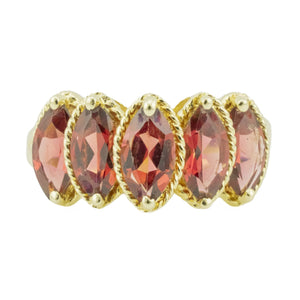 1.75ctw Marquise Cut Tourmaline Accented Gemstone Ring in 14K Yellow Gold - Size 9.75