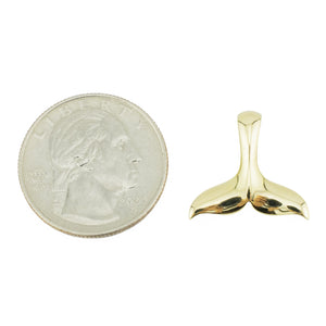 Whale Tail Pendant in 14K Yellow Gold - 1.6 Grams
