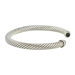 David Yurman 5mm Black Onyx Classic Cable 7" Bracelet in Sterling Silver