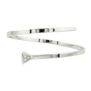 0.09ctw Diamond Accented 7" Fashion Nail Bracelet in 18K White Gold -19.1 Grams