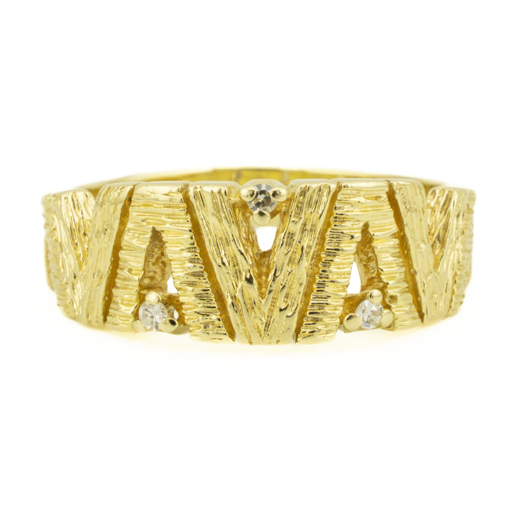 Diamond Gold Ring in 14K Yellow Gold -Size 11.25