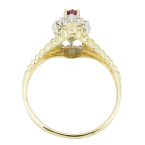0.30ctw Marquise Ruby & Diamond Accented Gemstone Ring in 14K Yellow Gold - Size 7.25