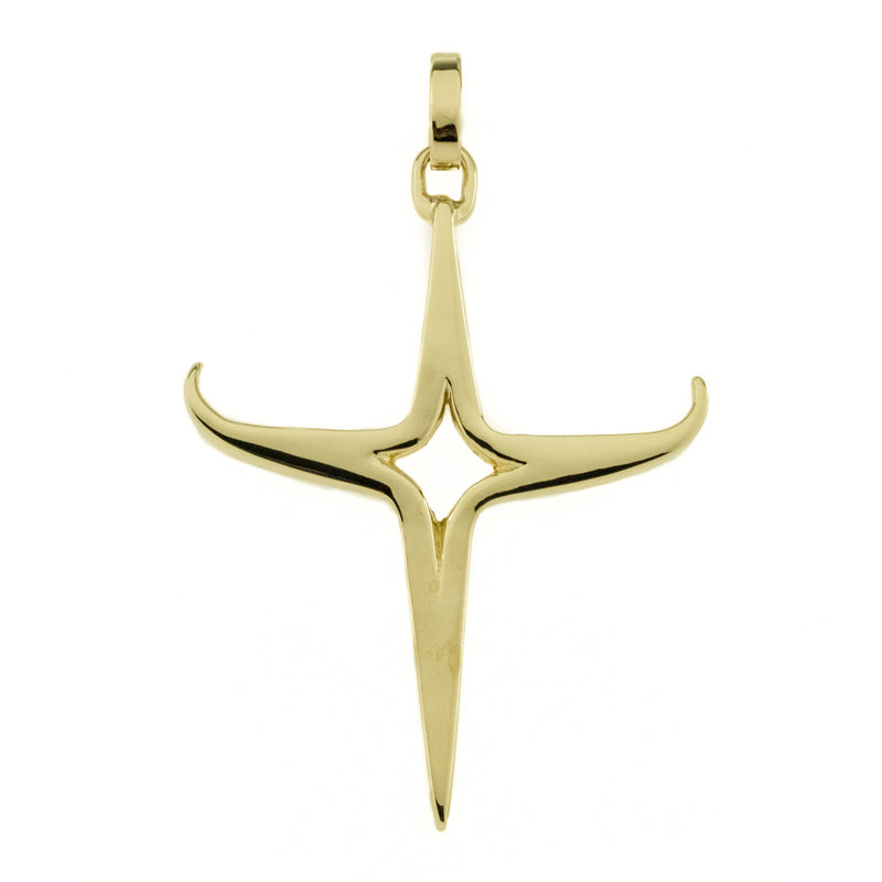 Gold Cross Pendant in 14K Yellow Gold