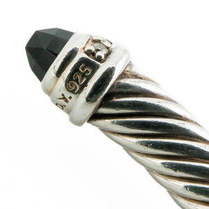 David Yurman 5mm Black Onyx Classic Cable 7" Bracelet in Sterling Silver