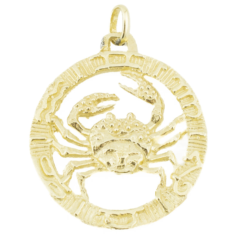 Cancer Zodiac Gold Pendant in 14K Yellow Gold - 5 Grams