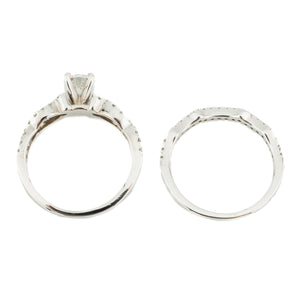 0.50ctw Round Diamond and Accented Bridal Wedding Set in 14K White Gold - Size 5