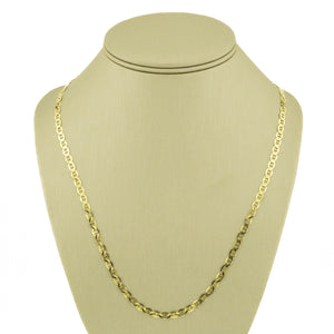 4mm Wide Mariner Link 22" Chain Necklace in 14K Yellow Gold