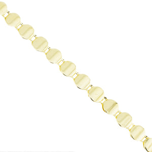 4mm Wide Fancy Fashion Link Bracelet 7" in 18K Yellow Gold - 3.6grams