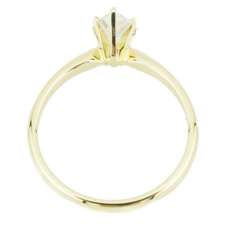 0.72ct Marquise G/SI2 Diamond Solitaire Engagement Ring in 14K Yellow Gold - Size 6.75