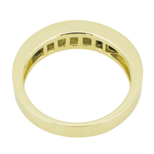 1.00ctw Princess Cut Diamond Accented Channel Set Wedding Band in 14K Yellow Gold - Size 10.5