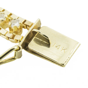 1.00ctw Diamond Accented 7" Fancy Tennis Bracelet in 14K Yellow Gold - 5.9 Grams