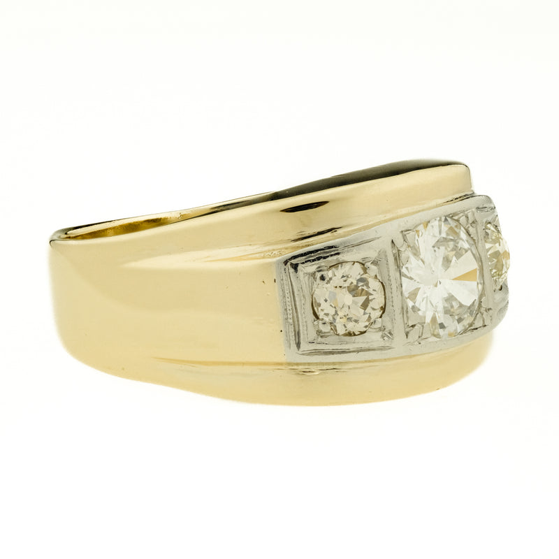 1.30ctw Gent's Diamond Ring in 14K Two Tone Gold - Size 10.25