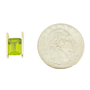 2.30ct Emerald Cut Peridot Pendant on 19" Cable Chain in 10K Yellow Gold