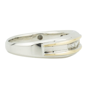 0.25ctw Round Diamond Gent's Wedding Band Ring in 14K Two Tone Gold - Size 14