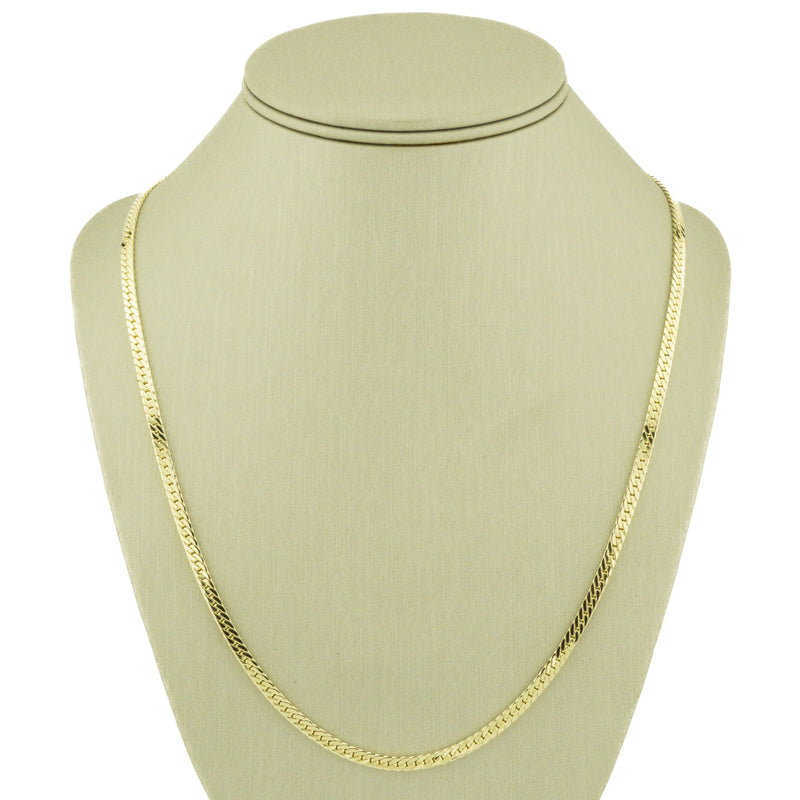 3mm Herringbone Chain 24" Necklace in 14K Yellow Gold