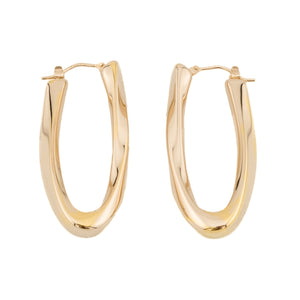 5.5mm Wide Hollow Twisted Round Hoop Earrings in 14K Rose Gold 6.9 Grams