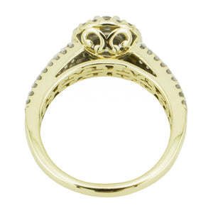 1.00ctw Diamond Cluster Engagement Ring in 14K Yellow Gold -Size 8