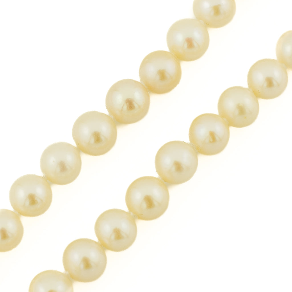 6.5MM-7.20mm Round Pearl Single Strand 18" Necklace in 10K Yellow Gold