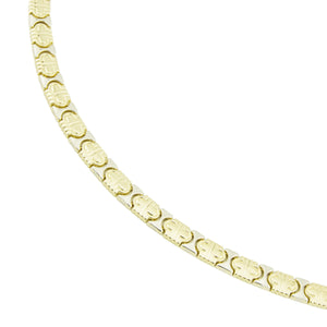 9mm Wide Fancy 16" Necklace in 18K Two-Tone Gold - 36 Grams