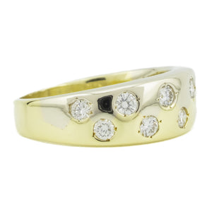 0.50ctw Round Brilliant Diamond Accented Band Ring in 18K Two-Tone Gold - Size 6