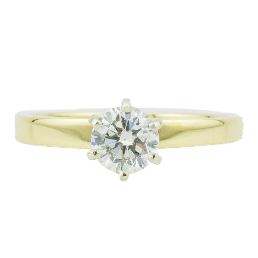 0.50ctw Round Brilliant I/SI2 Diamond Solitaire Engagement Ring in 14K Yellow Gold Size 6