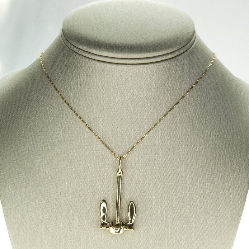 Byers Anchor Pendant in 14K Yellow Gold