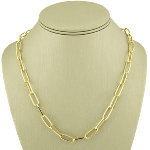 6.5mm Wide Paperclip Link 18" Chain Necklace in 14K Yellow Gold