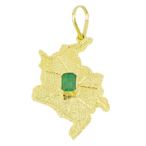0.15ctw Emerald Cut Emerald Solitaire Gemstone Colombia Pendant in 18K Yellow Gold