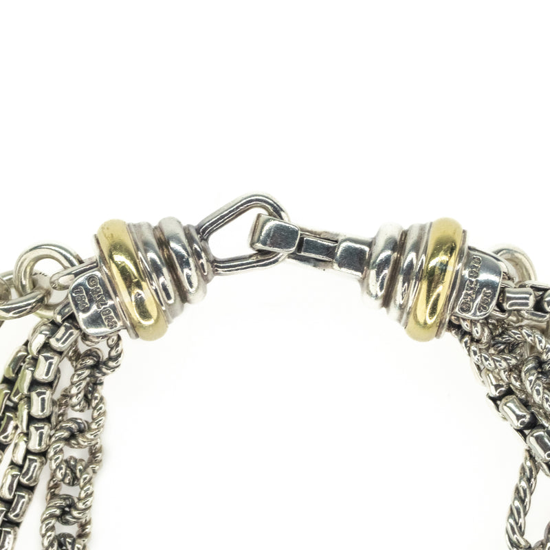 David Yurman Bijoux Multi Strand Bracelet in Sterling Silver and 18K Yellow Gold