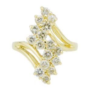 1.00ctw Diamond Cluster Lady's Ring in 14K Yellow Gold - Size 5.25
